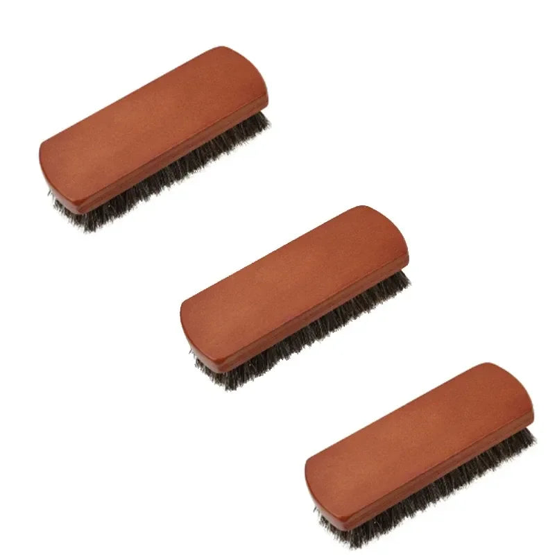 Leather Textile Cleaning Brush With Horse Hair Bristles And Wood Handle