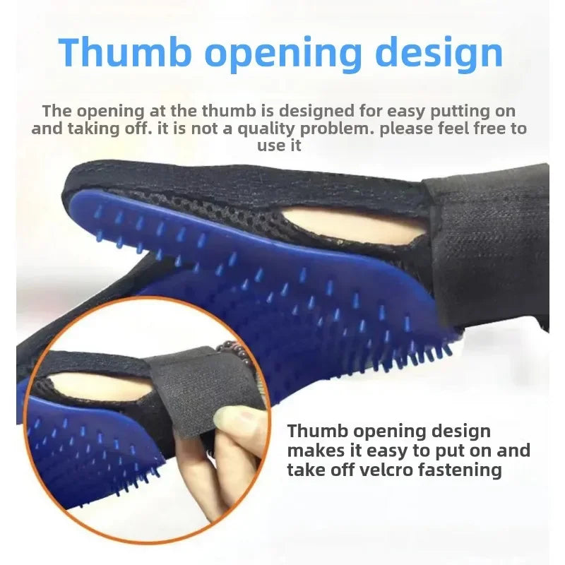 Anti Scratch Cat Grooming Gloves Deshedding Massaging Rubber Mitt