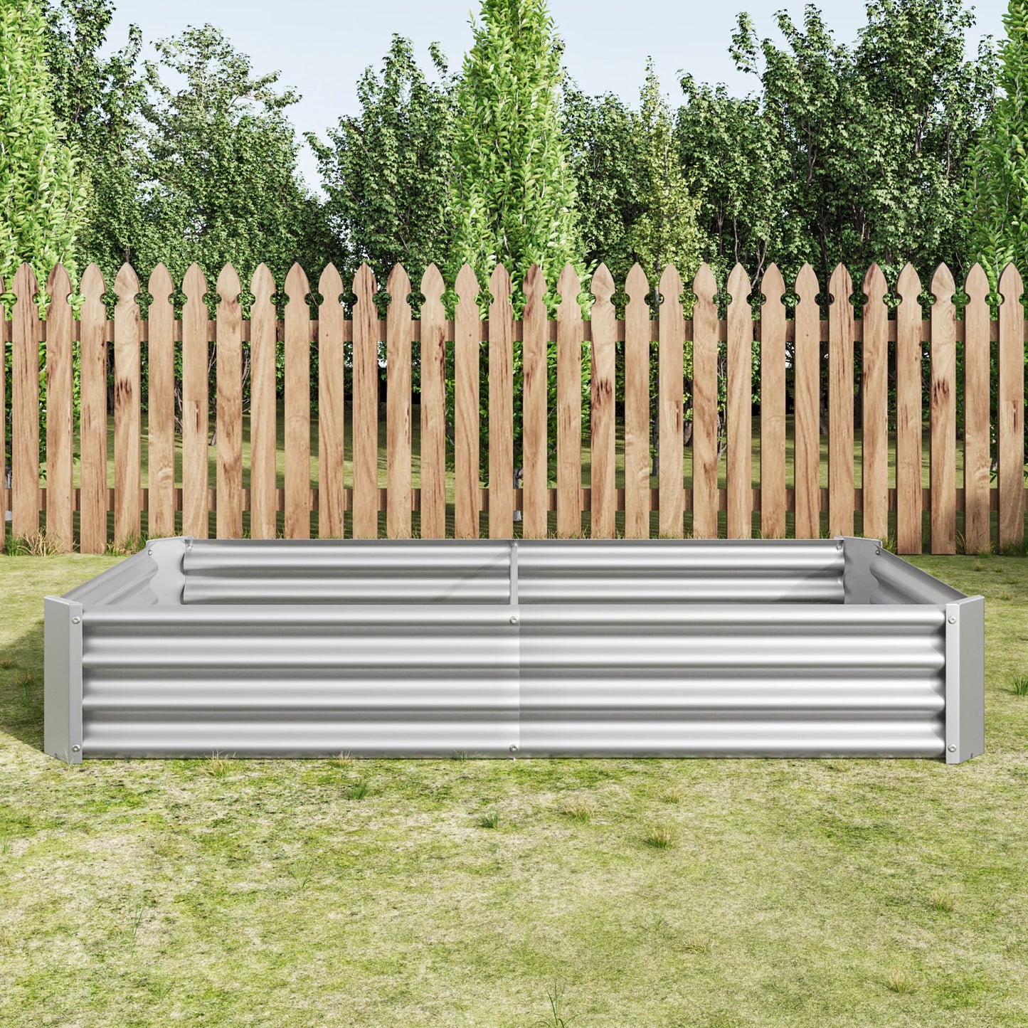 Raised Garden Bed Outdoor Metal Rectangle Planter For Plants