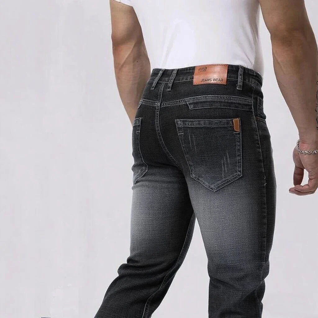Mens Casual Jeans Slim Fit Stretch Denim Trousers For Spring Autumn