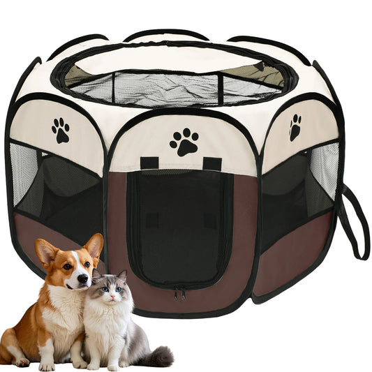 Foldable Pet Playpen for Dogs and Cats Portable Octagonal Design