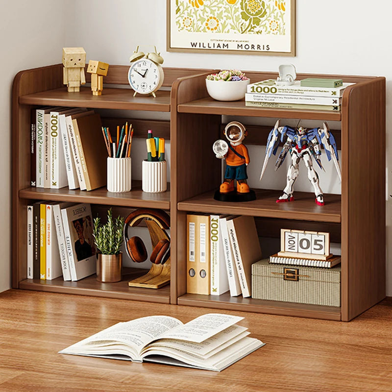 Three Tier Wood Bookcase Storage Shelf for Home Office Desk