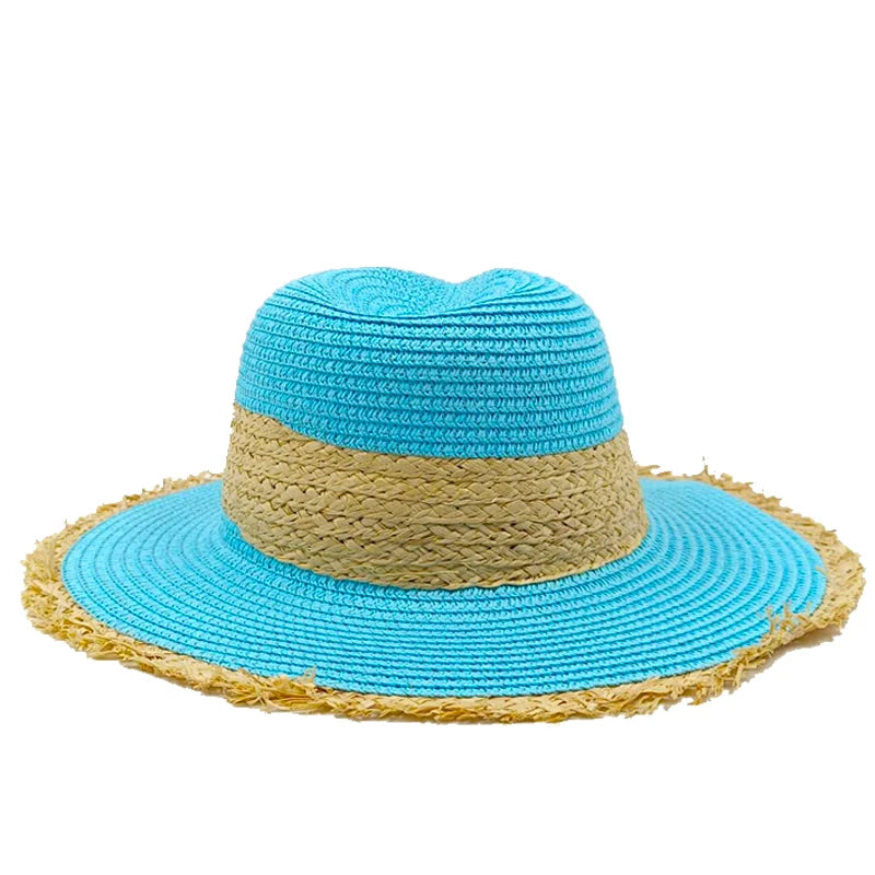 TrancyfineCN Unisex Straw Fedora Hat Travel Beach Sun Hat