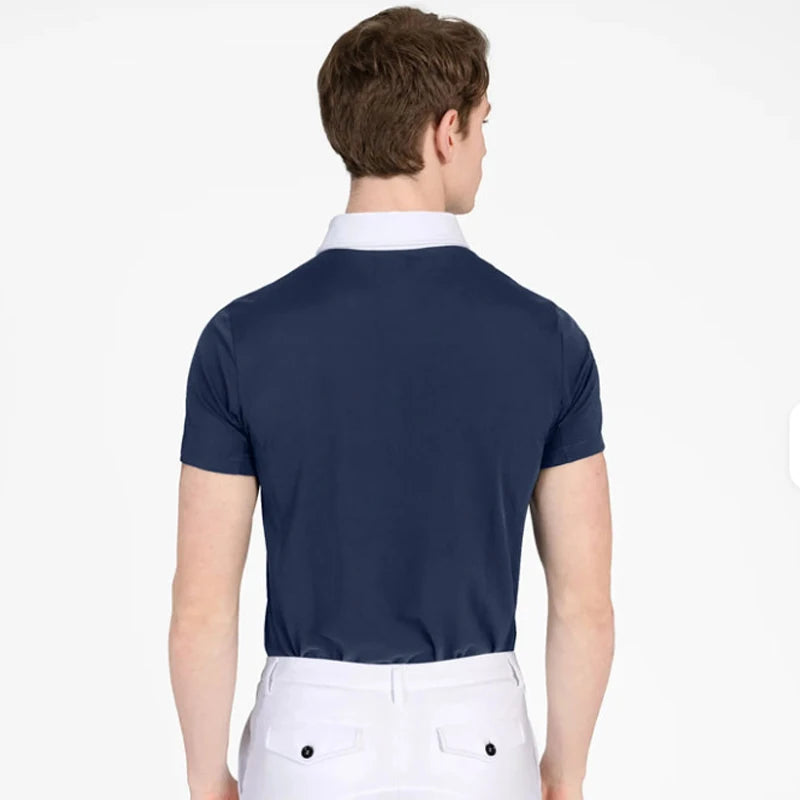MXLLINA Mens Equestrian Short Sleeve T-Shirts Sports Horse Riding Tops Man Ridings Competition Blouse Equestrian Base Layer