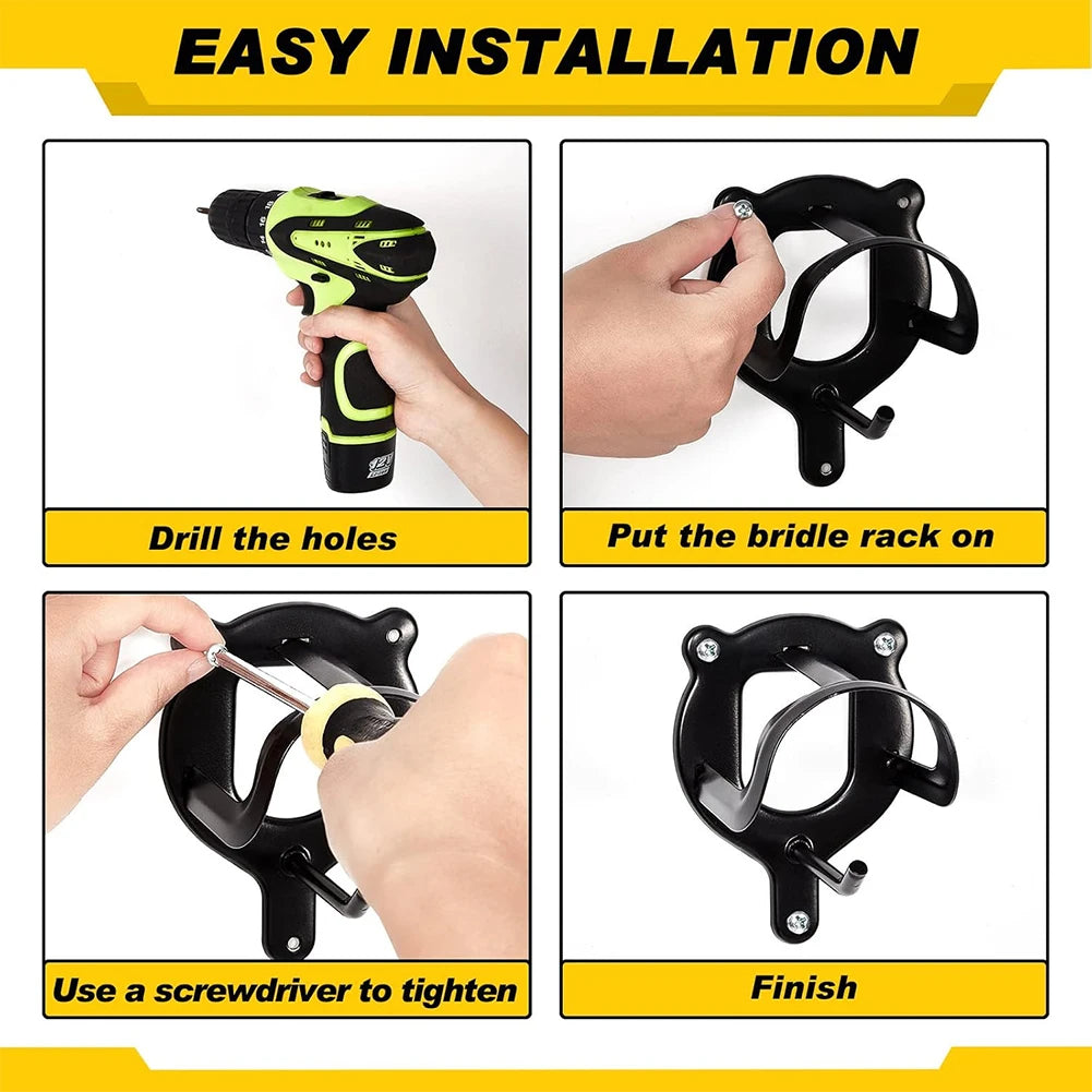 Laimanei Wall Mounted Horse Bridle Rack For Barn Tack Storage