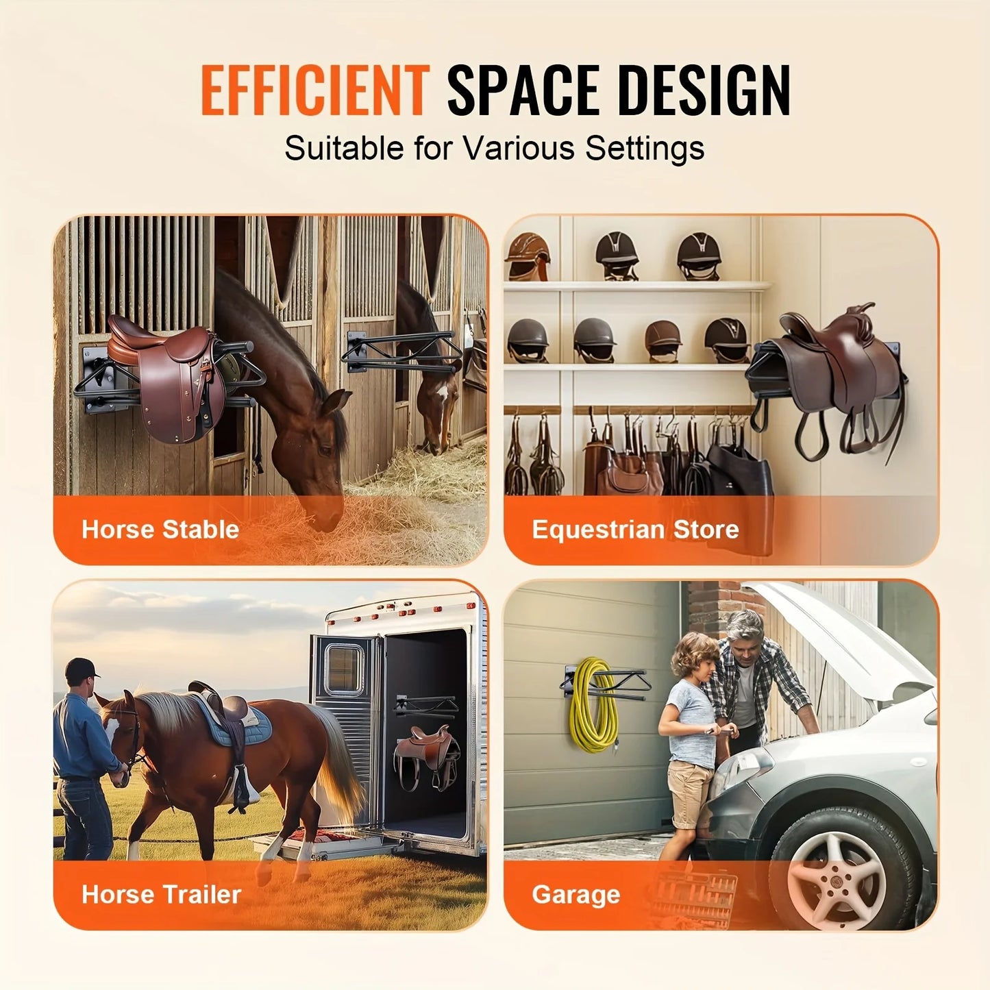 Western Saddle Rack Wall Mount Wrought Iron For Stables Trailers