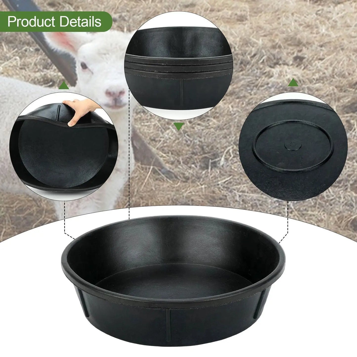 Horse feed Bucket Multipurpose Supply Utility Bucket Feeding Container feed Trough for Outside Farm Backyard Outdoor Ranch