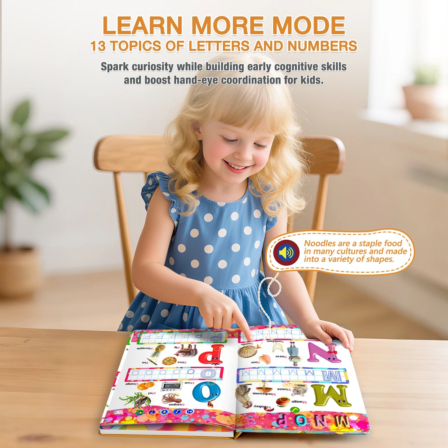 English Alphabet ABC Sound Book For Kids Learning Writing Numbers