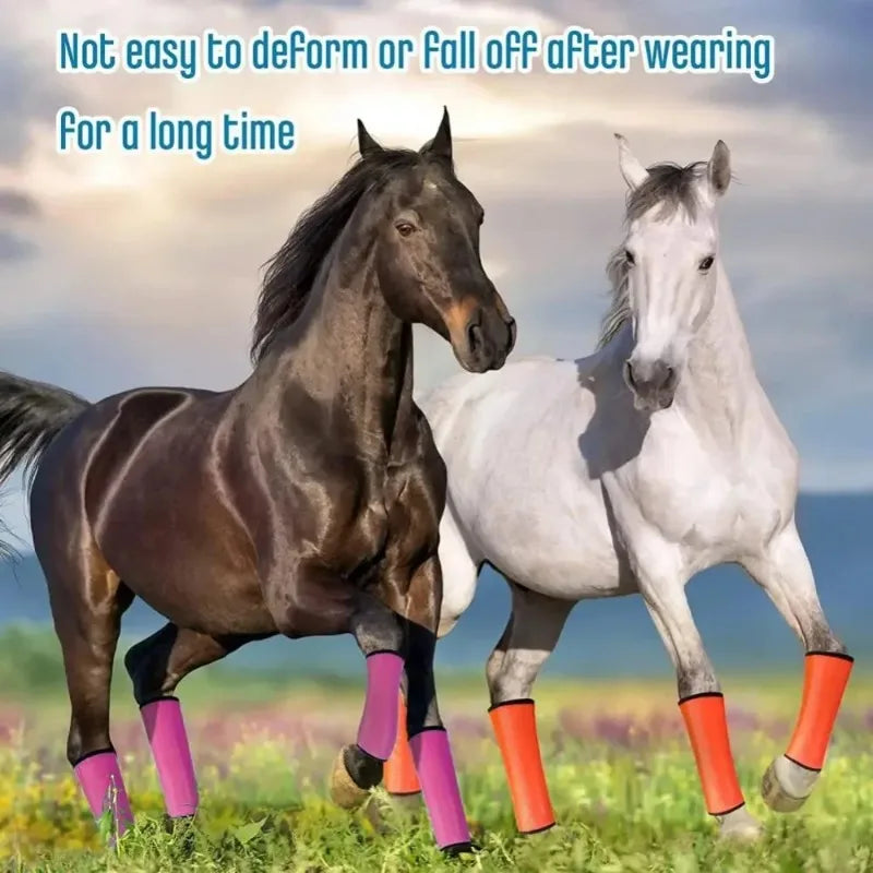 Breathable Mesh Horse Fly Boots Leg Wraps Non Slip Straps