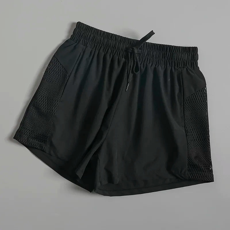 High Waist Yoga Pants Quick Dry Running Shorts With Pockets