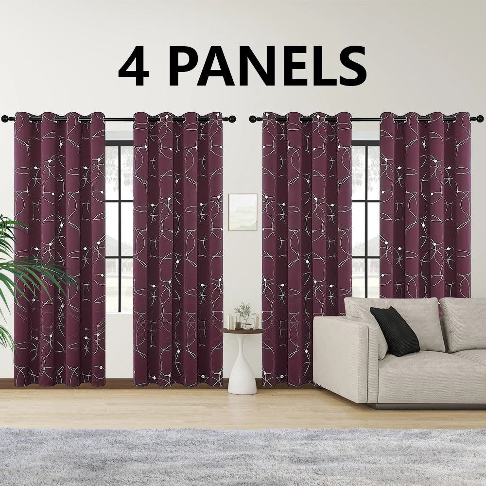 Circle And Dots Foil Thermal Insulated Curtains