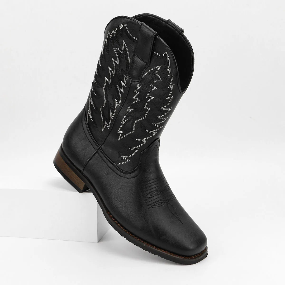 Men's Desert Cowboy Boots With Elegant Phoenix Embroidered