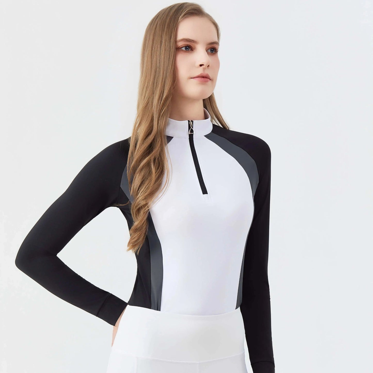 UURUU Womens Equestrian Long Sleeve Riding Top Polyester
