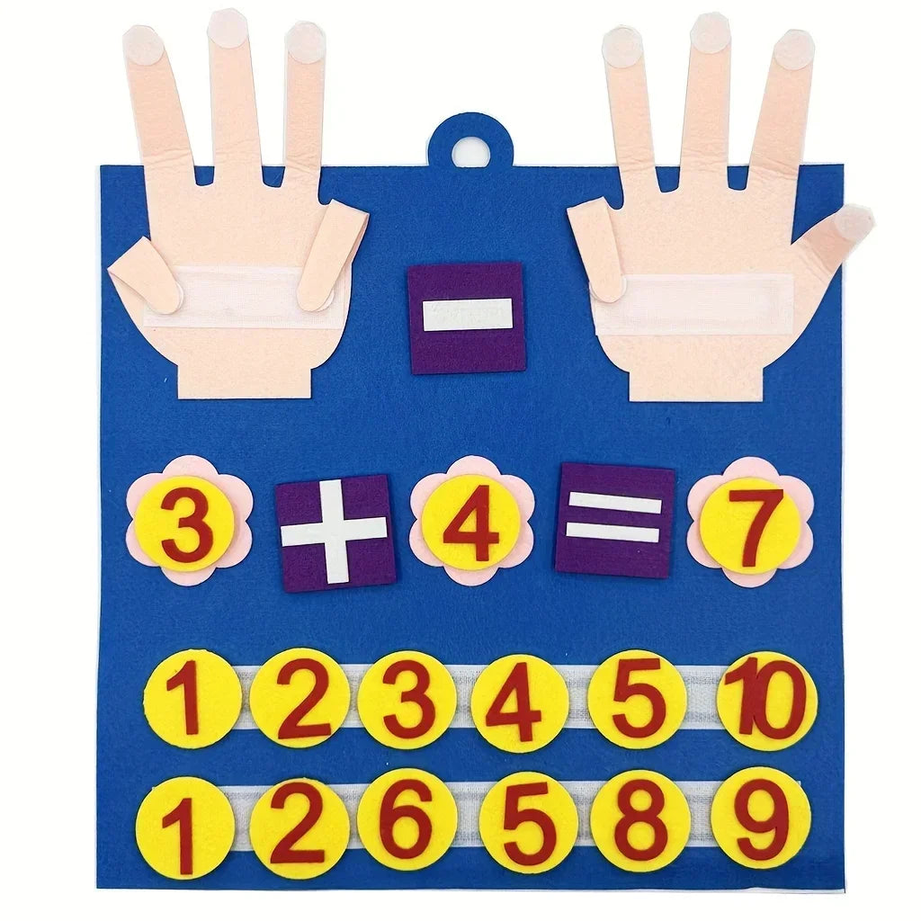 Kids Pencil Shape Felt Finger Numbers Math Toys For Learning