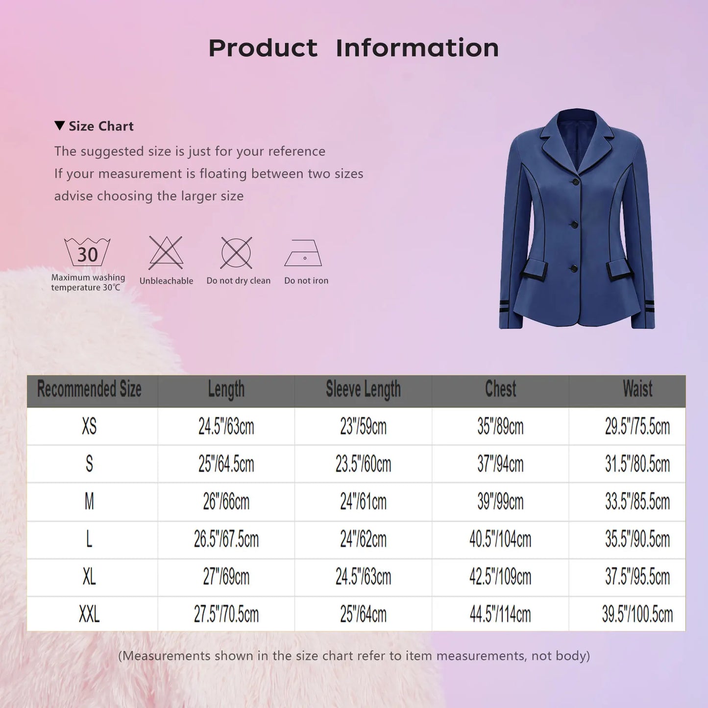 Women's Equestrian Riding Blazer With Lapel Collar Pockets