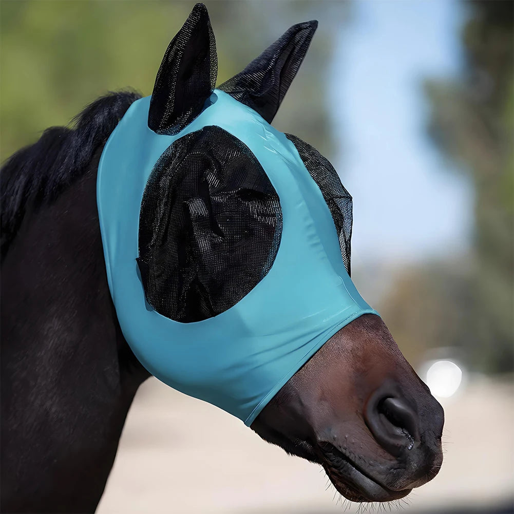 Anti Mosquito Mask For Horse Riding Equestrian Breathable Mesh Hood