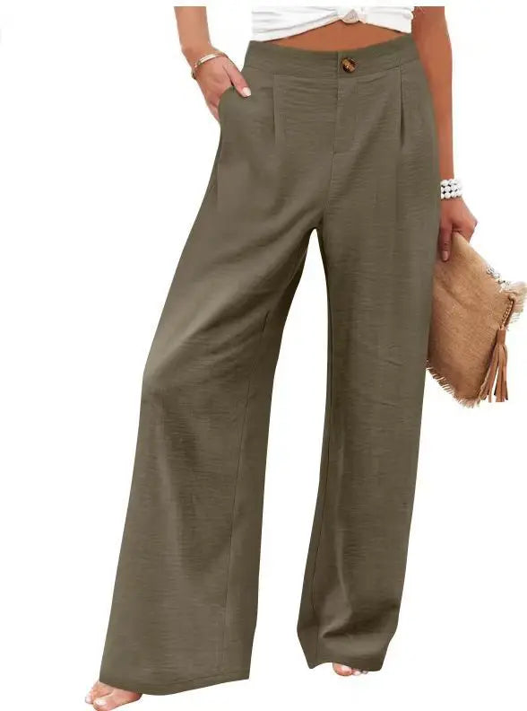 Cakulo Cotton Linen Pants Women Casual Lightweight Trousers With Pockets