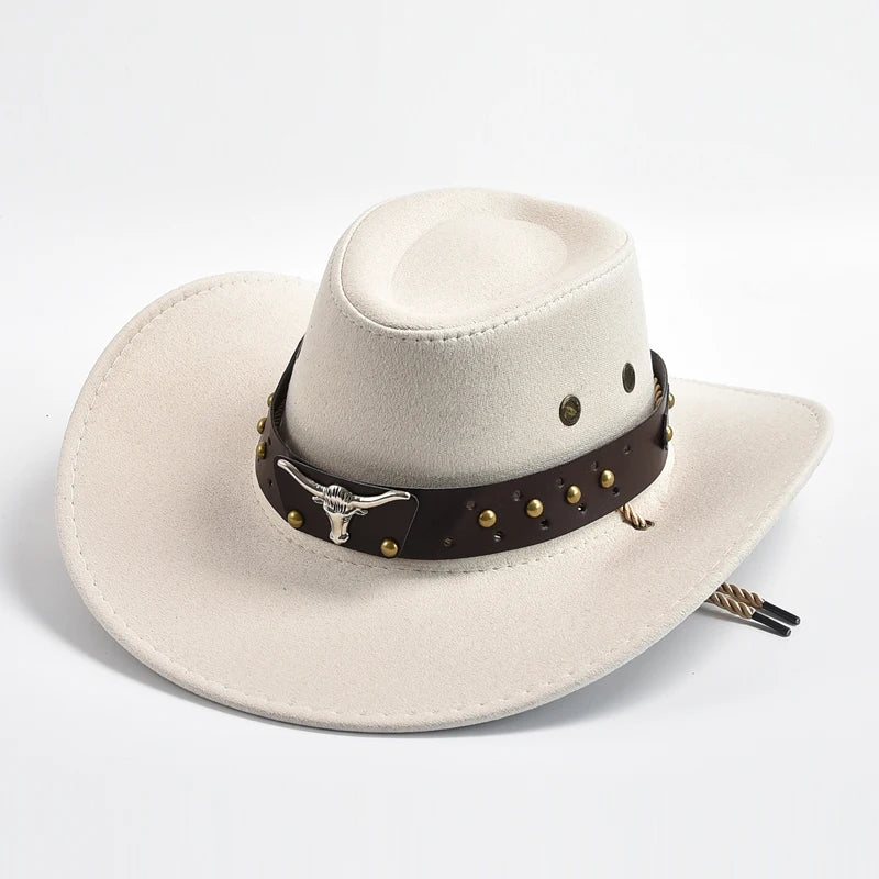IF IFOND Western Cowboy Hat Suede Big Edge Unisex Cosplay