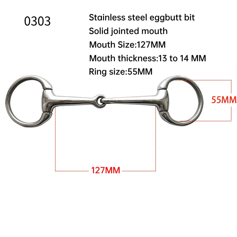 Stainless Steel Eggbutt Snaffle Bit For Horse Training