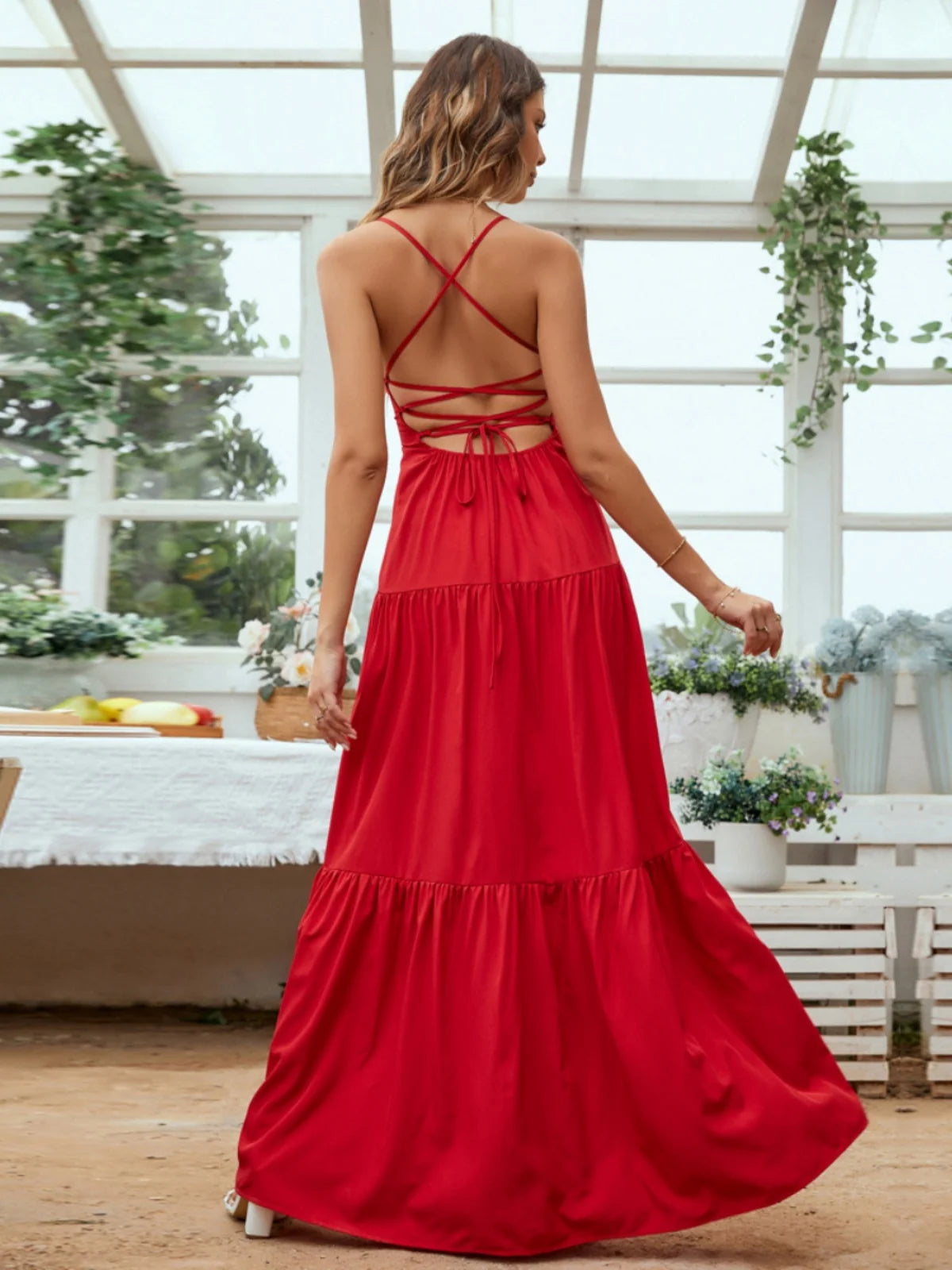 Others Long Evening Gown With Straps A Line Polyester Dress