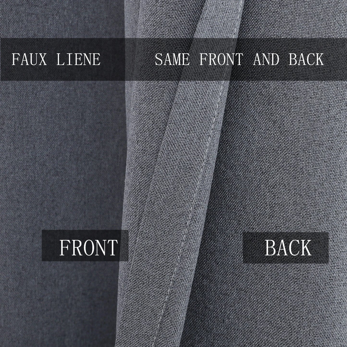 Custom Made Blackout Soundproof Faux Linen Curtains