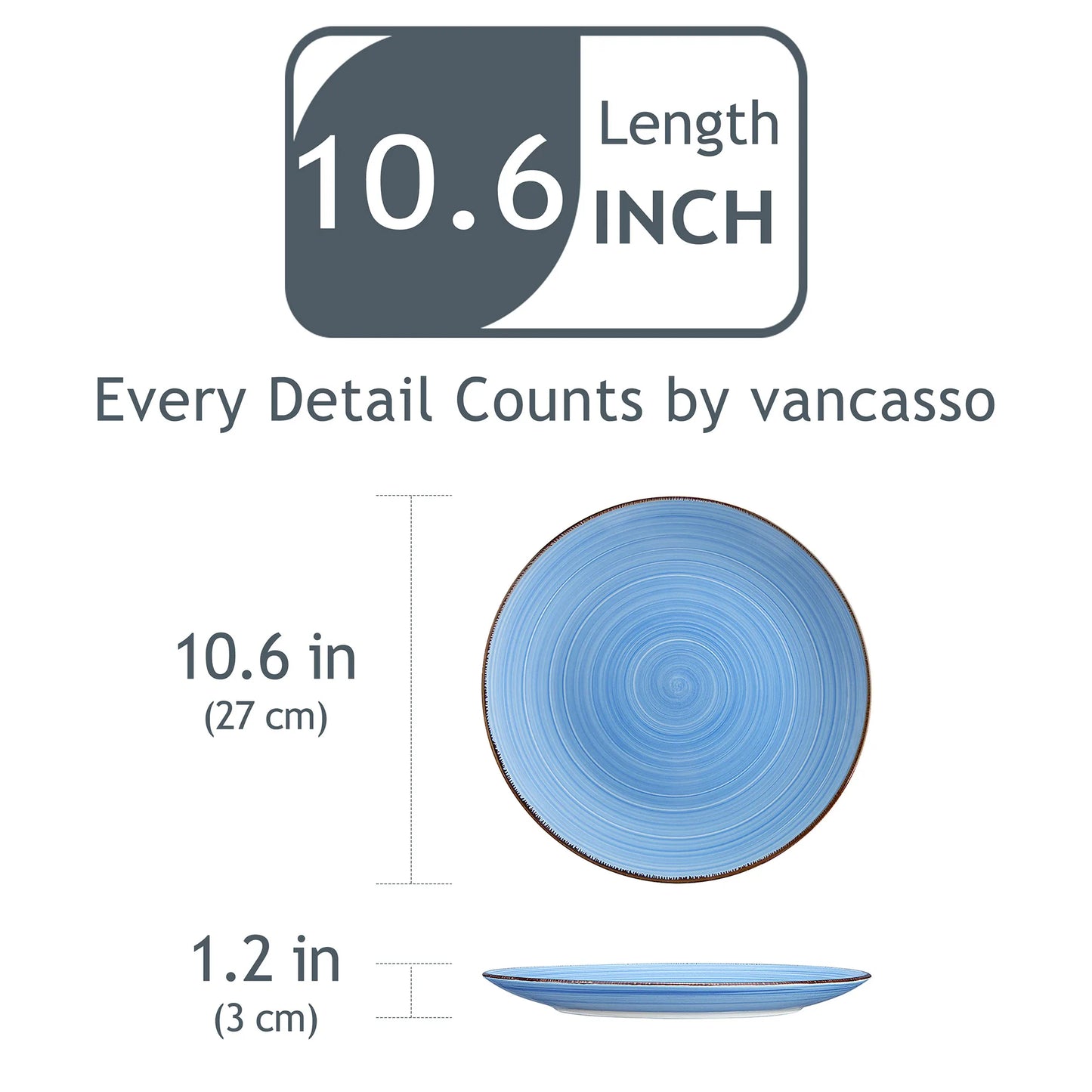Malacasa Bonita Dinner Plate Set Hand Painted Rustic Finish