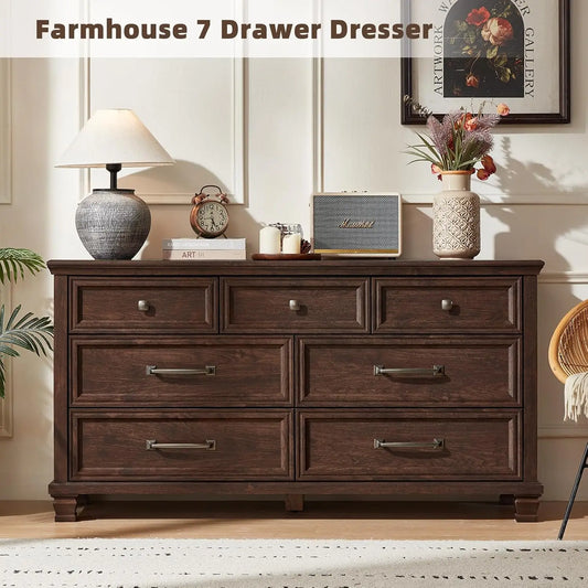 Rustic Wood Dresser Chest For Bedroom Farmhouse Style