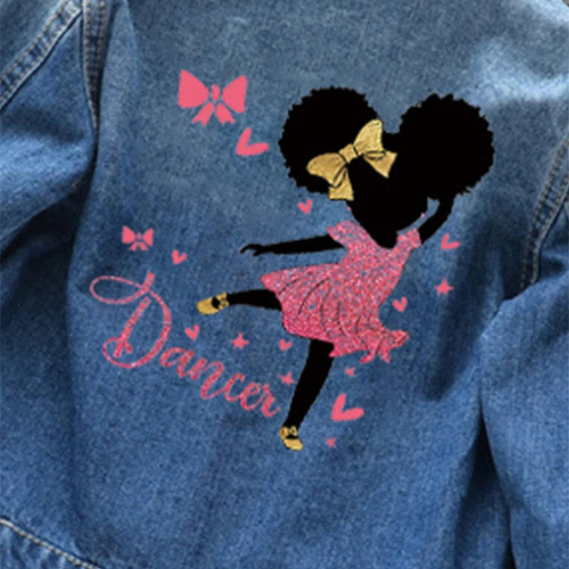 Sondr Girls Cartoon Unicorn Denim Jacket Casual Outerwear Coat