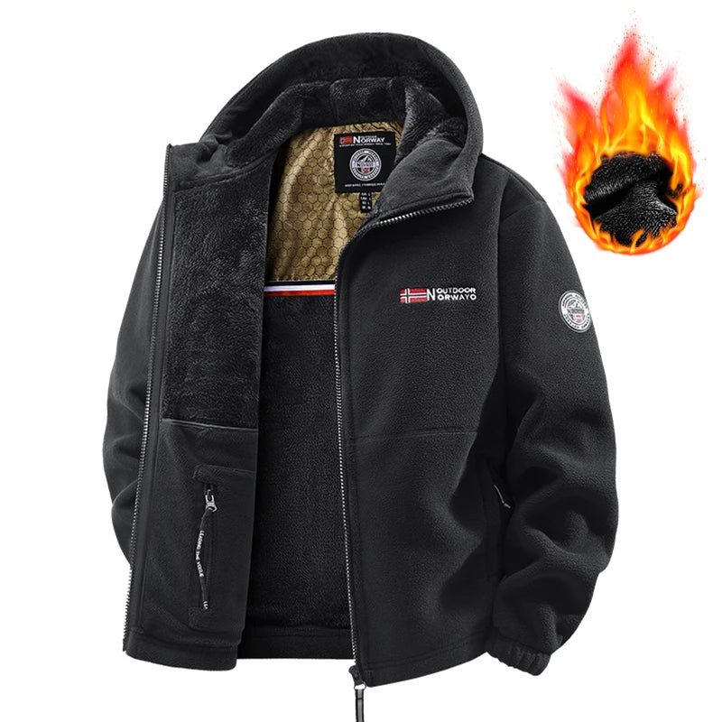 Fujian Choice Mens Winter Polar Fleece Jacket Thermal Softshell Coat