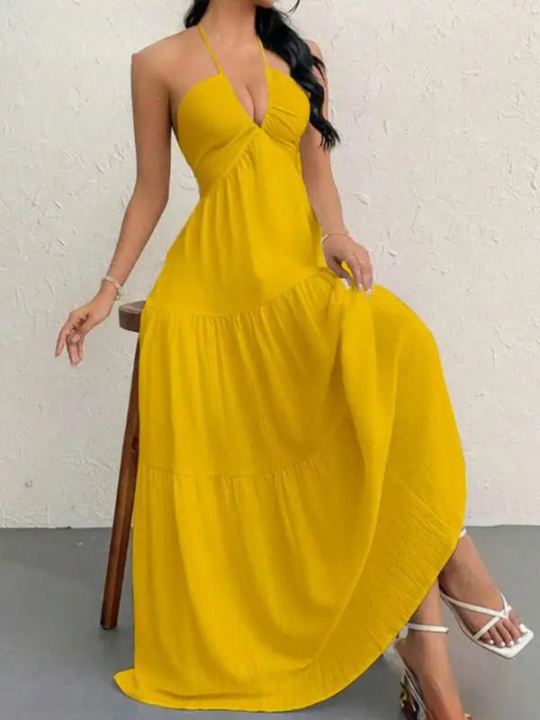 Others Women's Strapless Summer Dress Polyester Sleeveless Citywalk