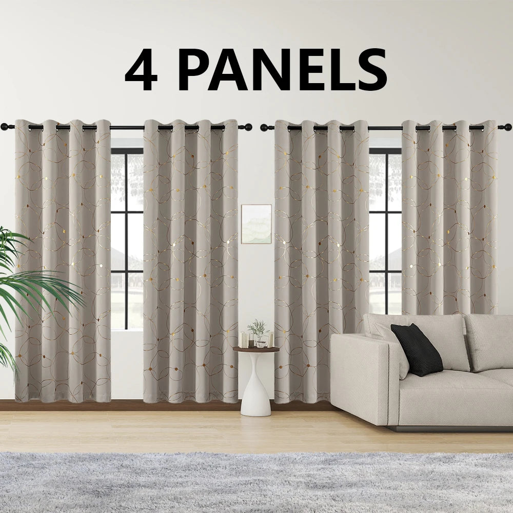 Circle And Dots Foil Thermal Insulated Curtains