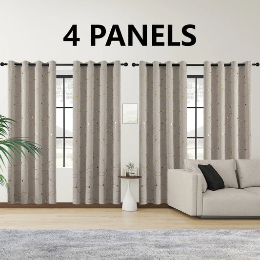 Circle And Dots Foil Thermal Insulated Curtains