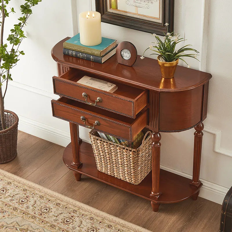 Elegant French Vintage Wooden Console Table for Home Entrance