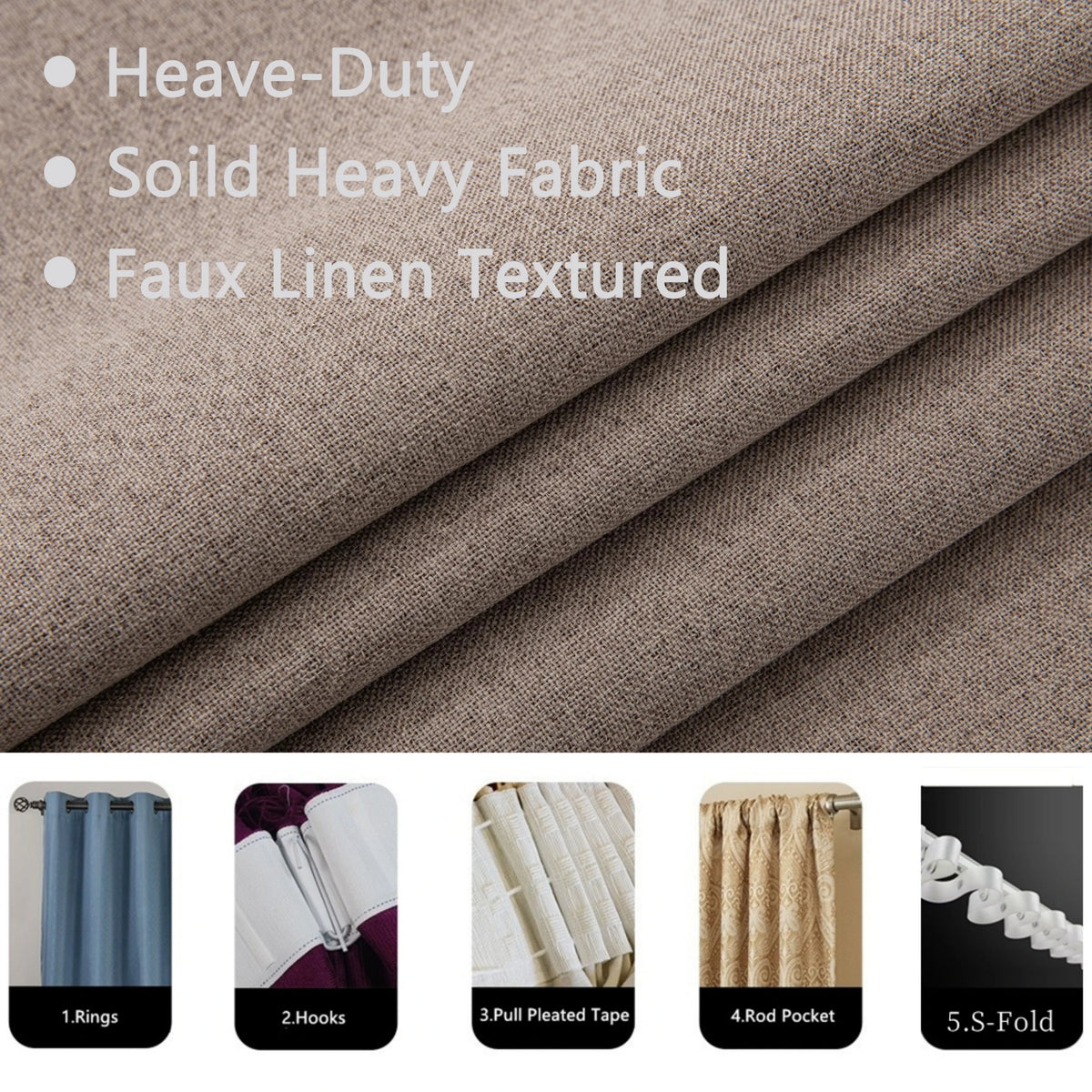 Custom Made Solid Color Blackout Curtains For Living Room Bedroom