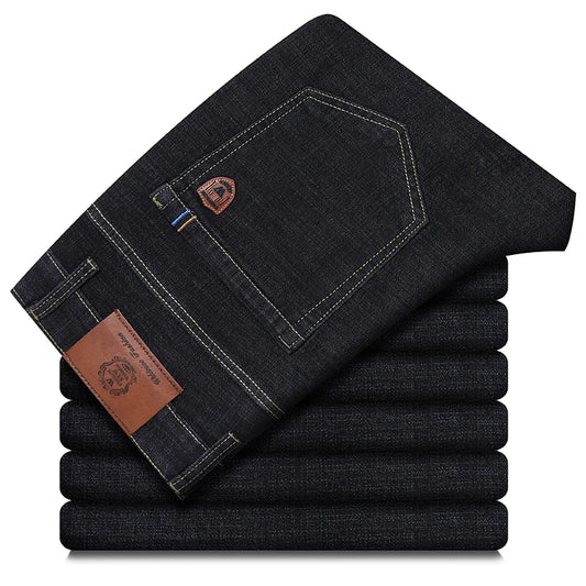 Men's Casual Straight Fit Stretch Denim Jeans For Everyday Work