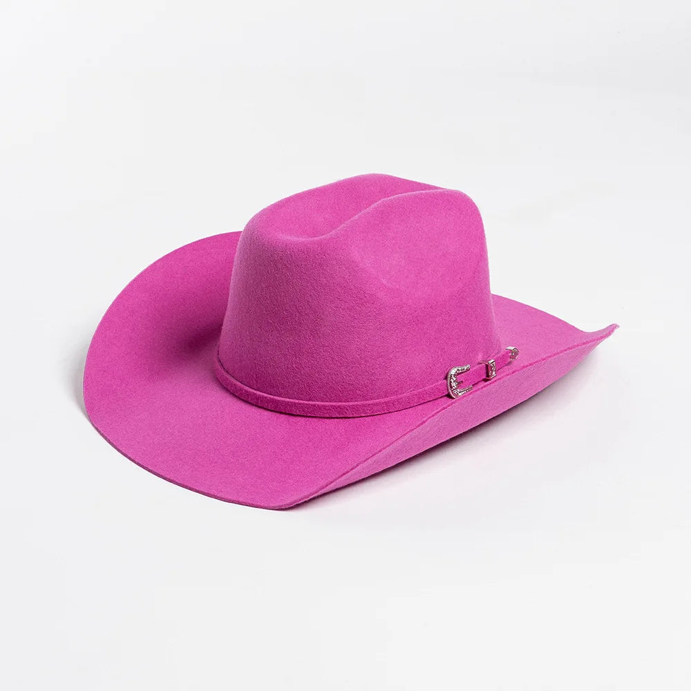 USPOP 100 Wool Felt Cowboy Hat Belt Buckle Wide Brim