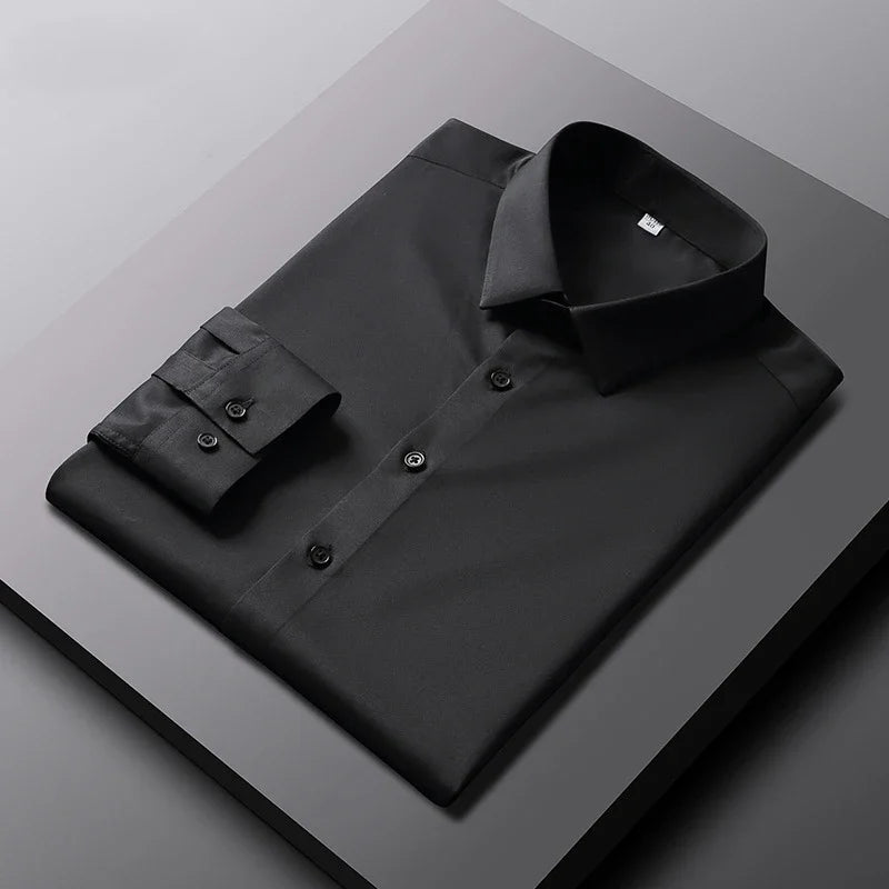 Men's Long Sleeve Non Iron Wrinkle Resistant Business Shirt