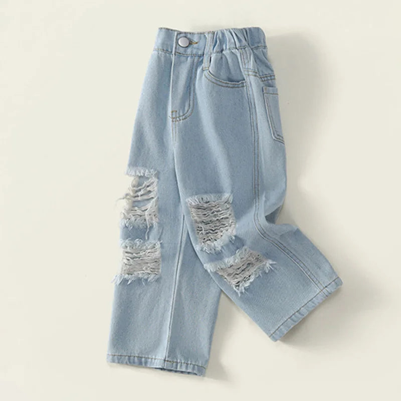 Baby Spring Jeans for Boys Elastic Waist Denim Pants