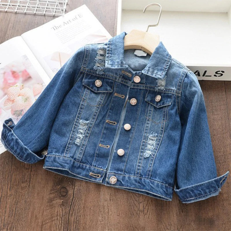 Sondr Girls Cartoon Unicorn Denim Jacket Casual Outerwear Coat