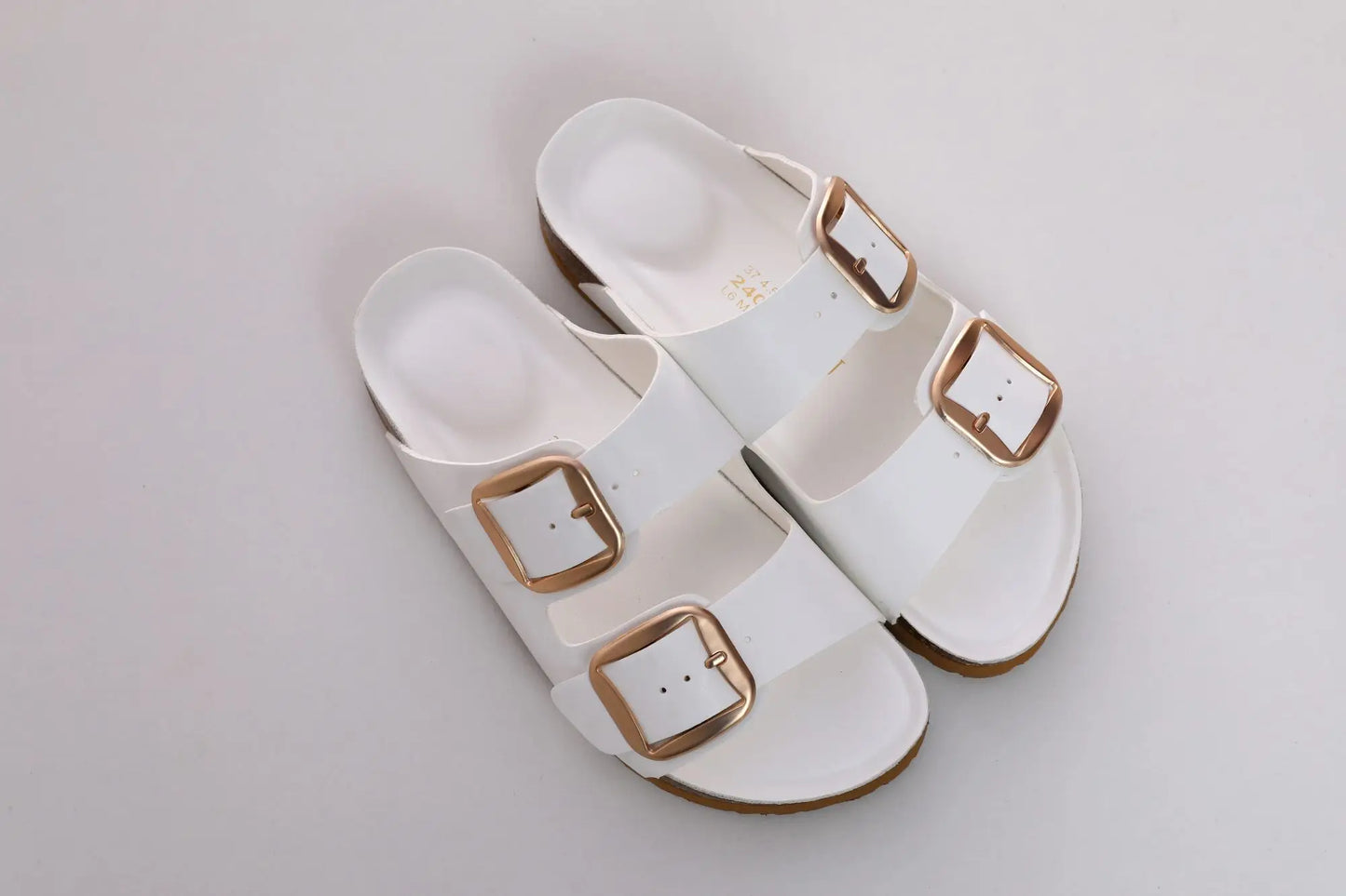 Women's Summer Slip-On Slippers With Adjustable Buckle Straps PU Sandals