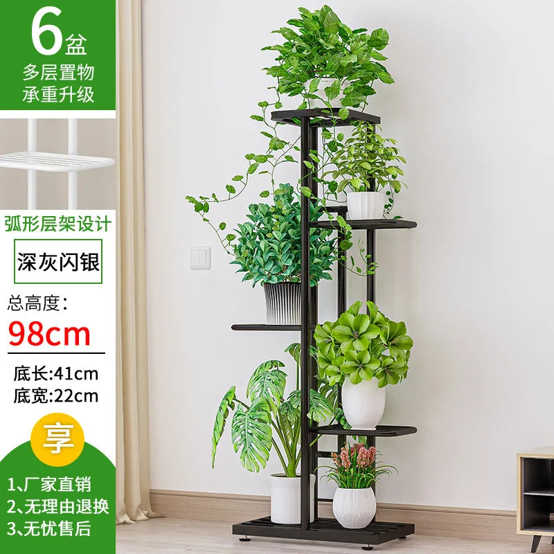 Iron Flower Stand Pot Display Shelf For Balcony Garden Decoration