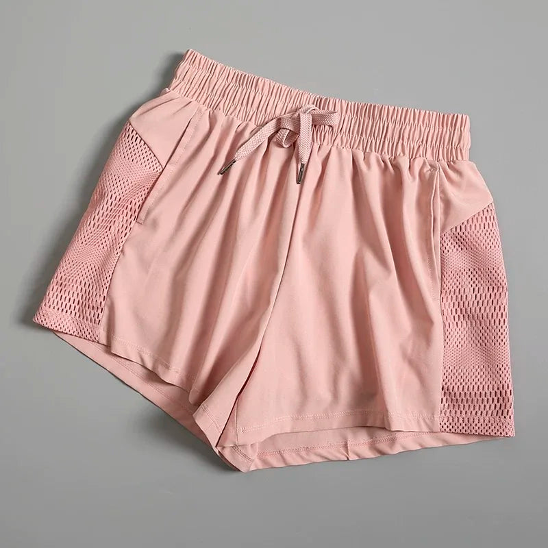 High Waist Yoga Pants Quick Dry Running Shorts With Pockets