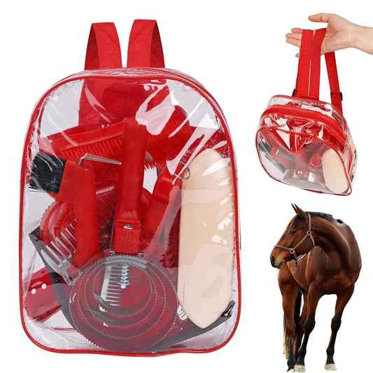 Horse Grooming Kit Complete 10 Piece Brush Set With Tote Bag For Equine Care Supplies