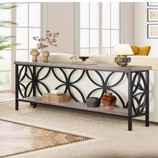 XMSJ Luxury American Console Table Vintage Style Hallway Sofa Table