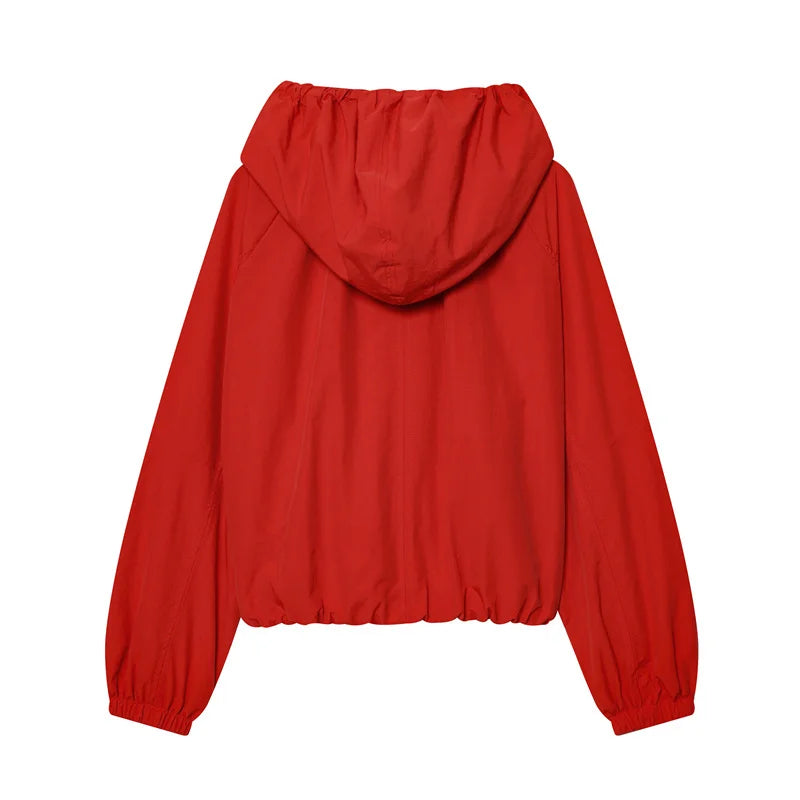 Guobioziy Women's Hooded Zipper Cardigan With Drawstring Detail