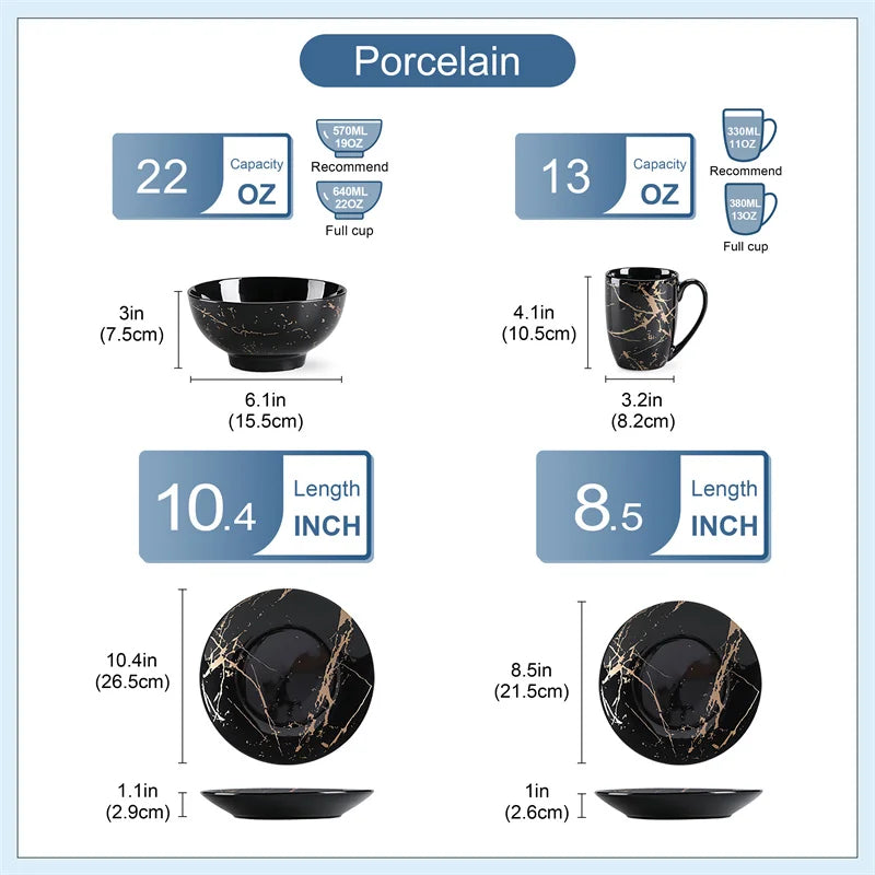 Porcelain Dinnerware Set Splash Design For Everyday Kitchen