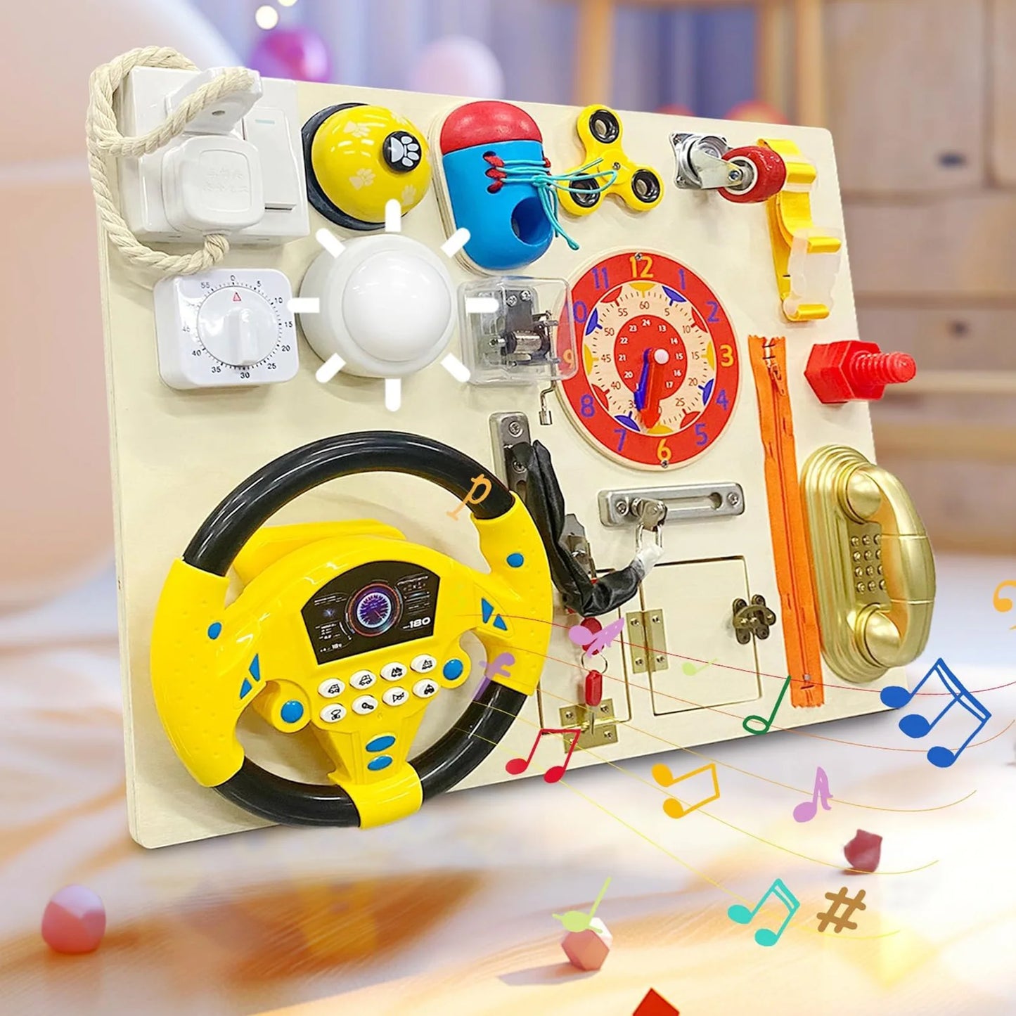 Wooden Toddler Sensory Board Activity Toy For Home Learning