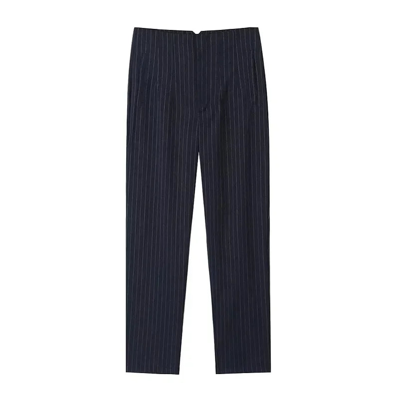 HXAO Womens Pleated High Waist Formal Office Pants Cropped Trousers