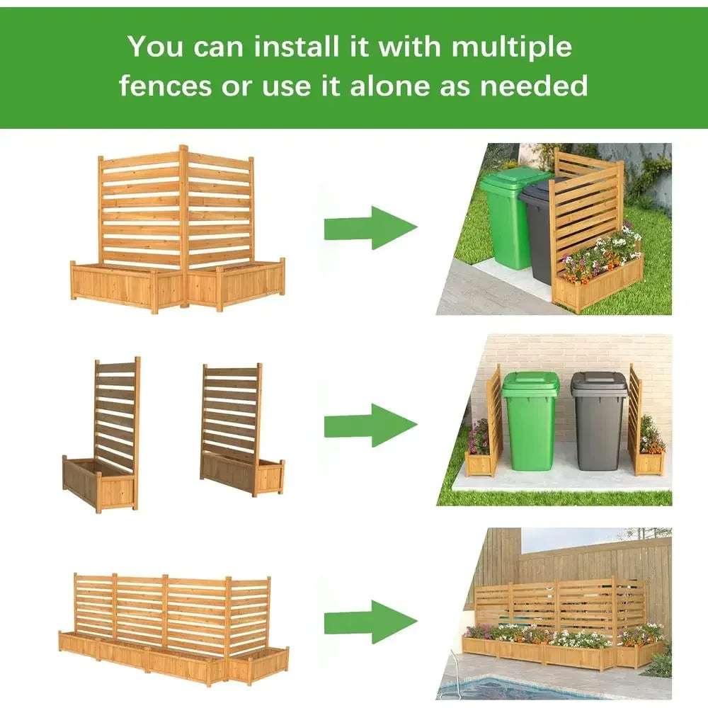 Outdoor Privacy Screen With Planter For Pool Area Easy Assembly