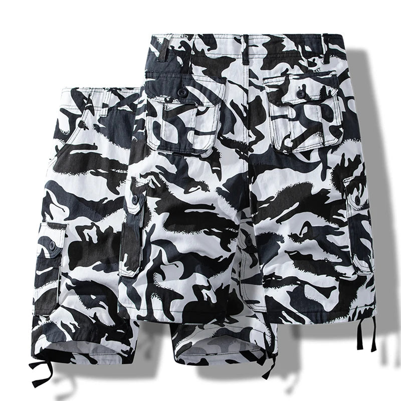 GQXAON Mens Cotton Cargo Shorts Tactical Hiking Fishing Streetwear